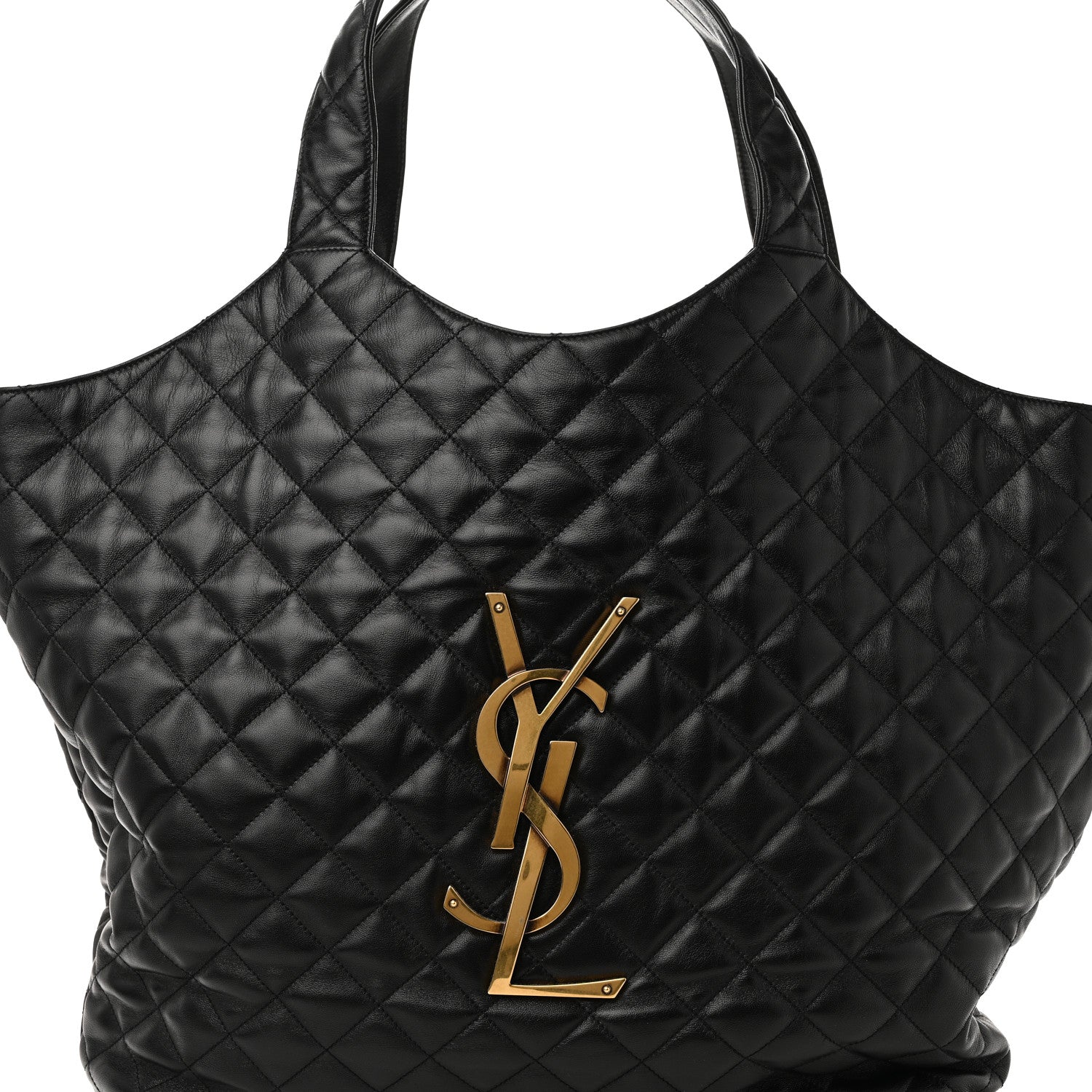 Saint Laurent Lambskin Quilted Maxi Icare Shopping Tote Black 8 of 10