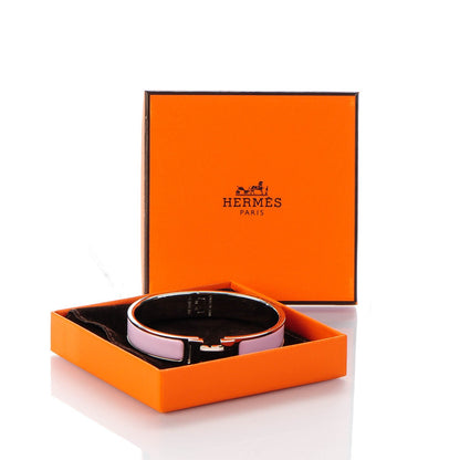 Hermes Enamel Narrow Clic Clac H Bracelet PM Rose Poudre 6 of 6