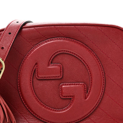 Gucci Sakai Be Green Calfskin Diagonal Stitched Small Blondie Shoulder Bag Rosso 8 of 10