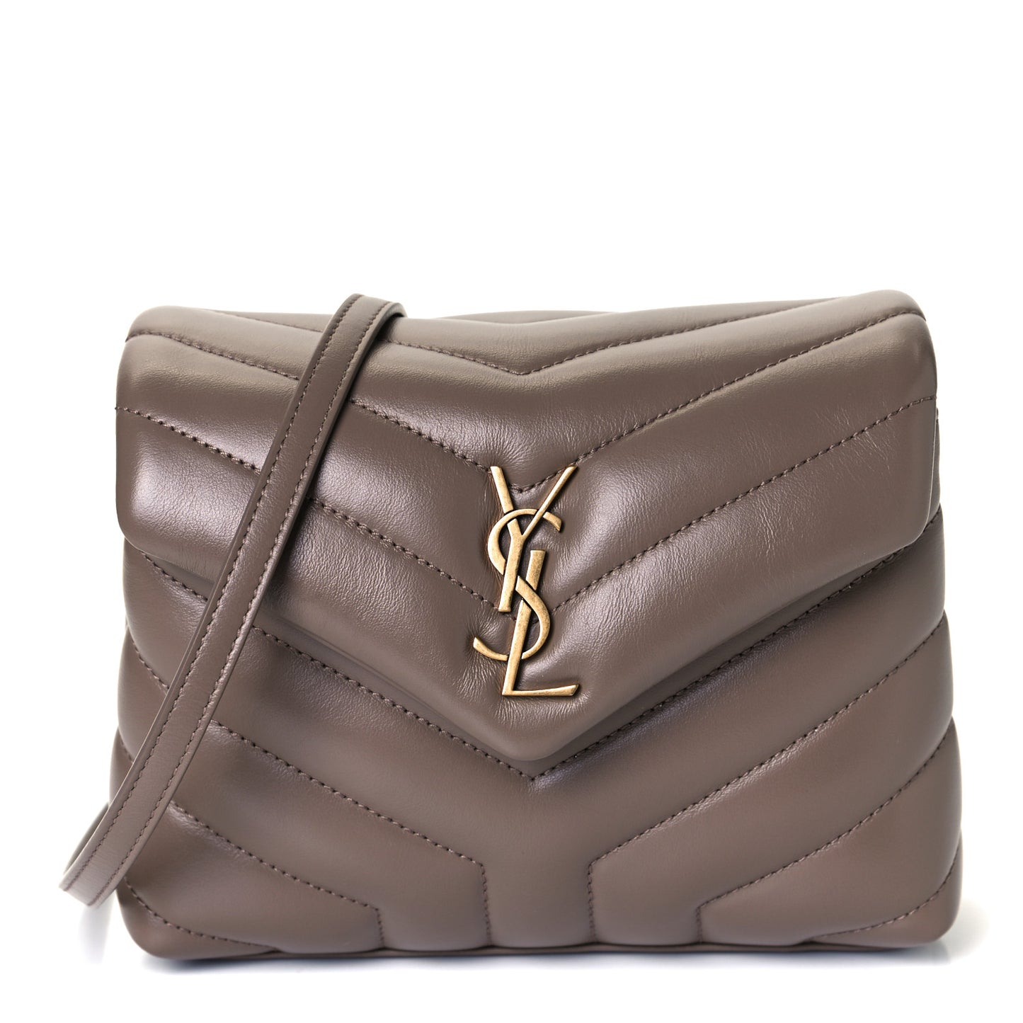Calfskin Y Quilted Monogram Toy Loulou Crossbody Bag Dark Beige