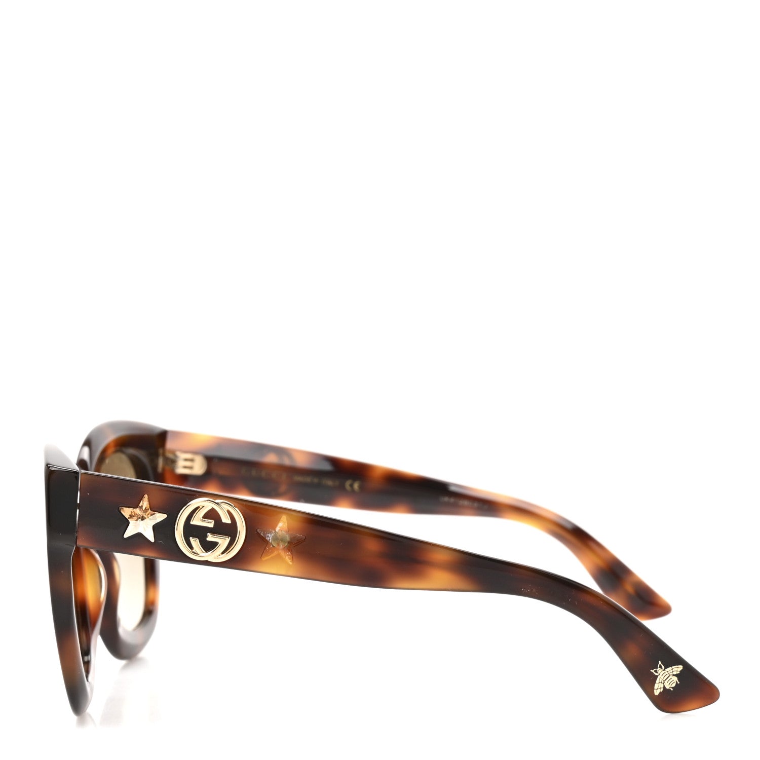 Gucci Round Frame Star Sunglasses GG0208S Tortoise 3 of 9