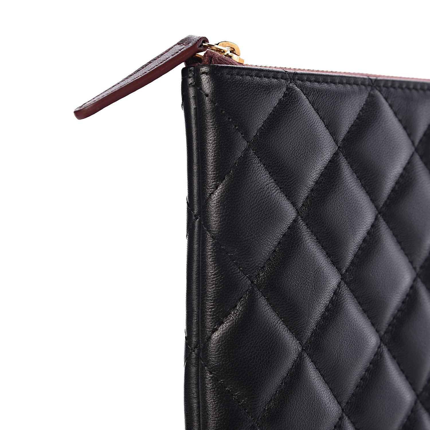 Chanel Lambskin Quilted Medium Cosmetic Case Black 10 of 12