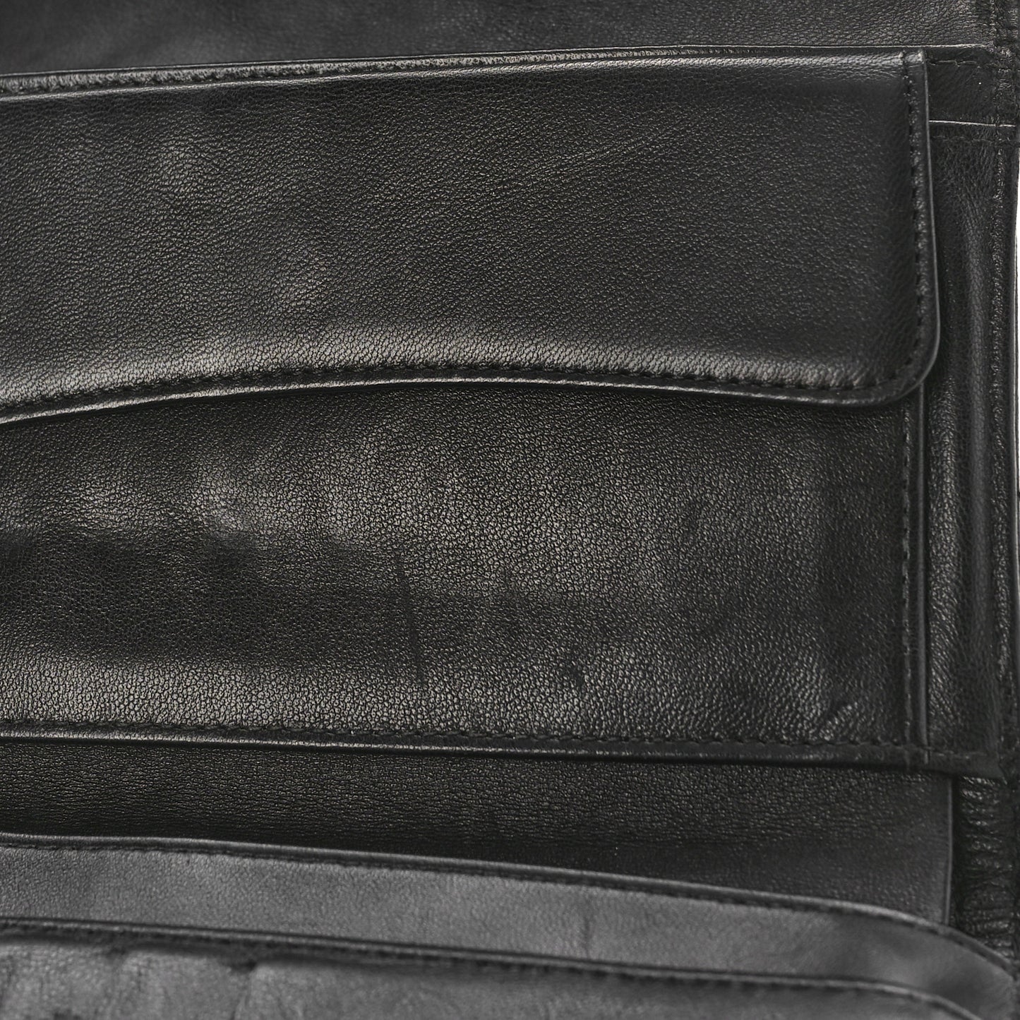 Lambskin Quilted Large Flap Wallet Black