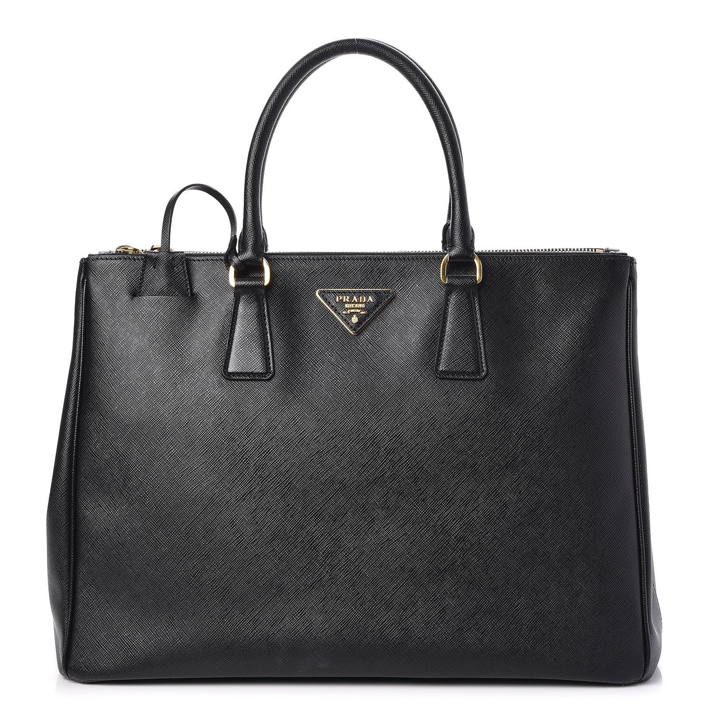 Saffiano Large Galleria Double Zip Tote Black