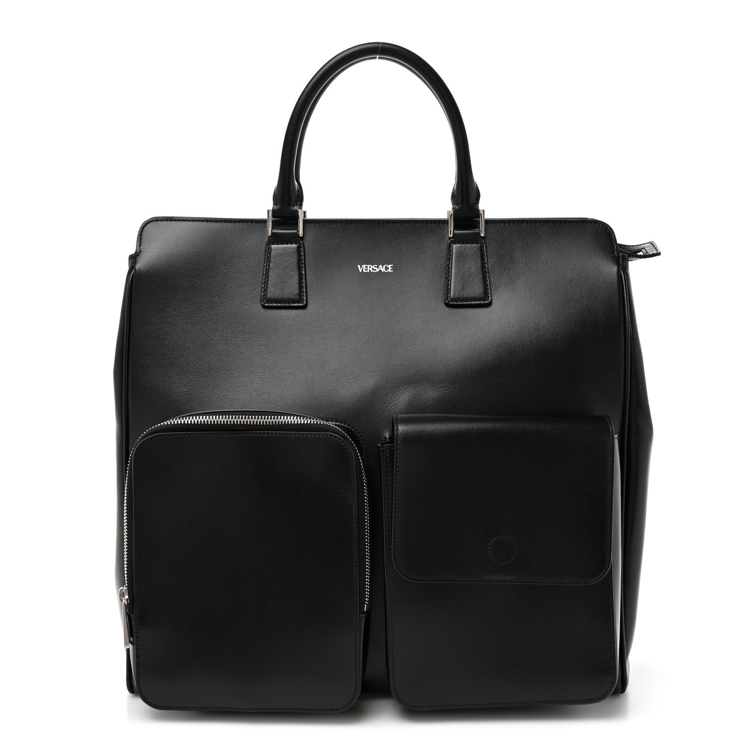 Versace Calfskin Cargo Tote Black 1 of 9