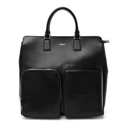 Versace Calfskin Cargo Tote Black 1 of 9