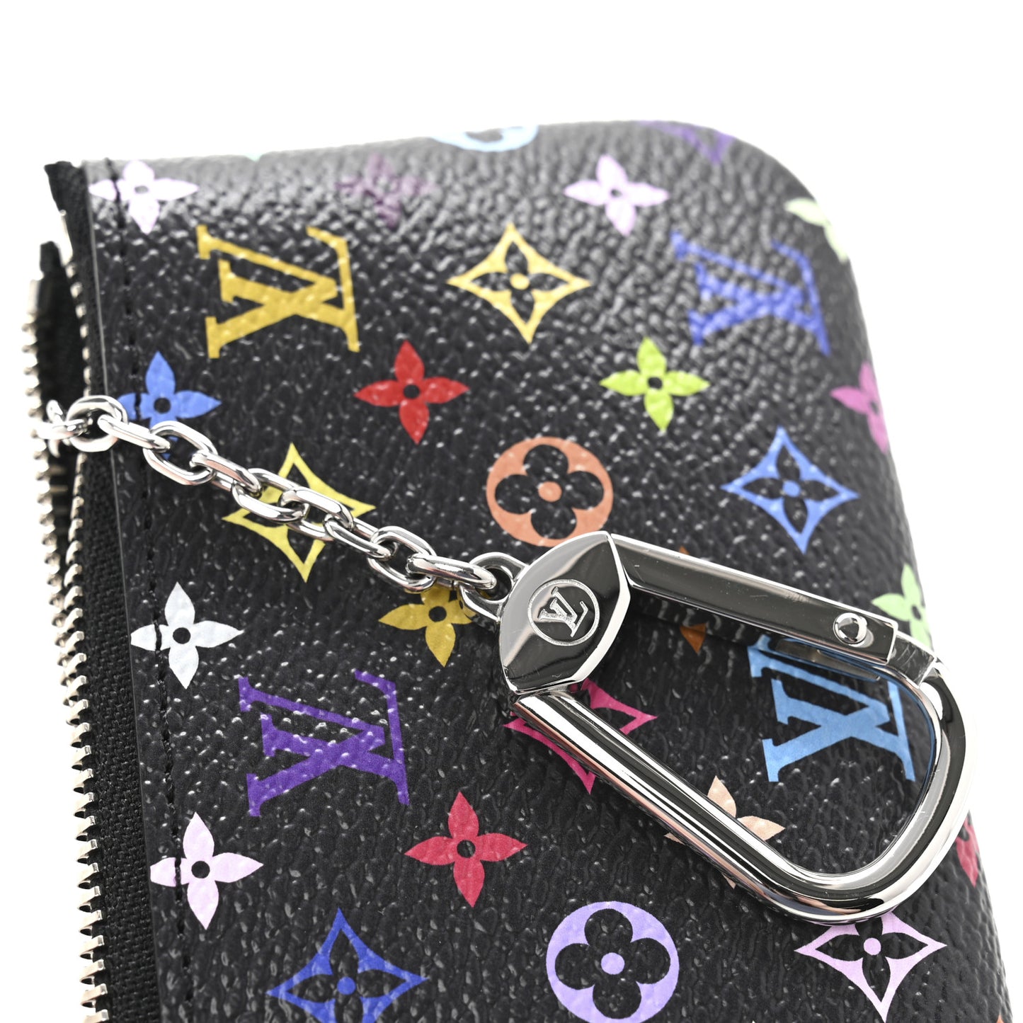 LV X TM Monogram Multicolor Key Pouch Black
