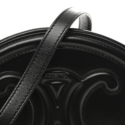 Celine Smooth Calfskin Cuir Triomphe Oval Bag Black 7 of 9