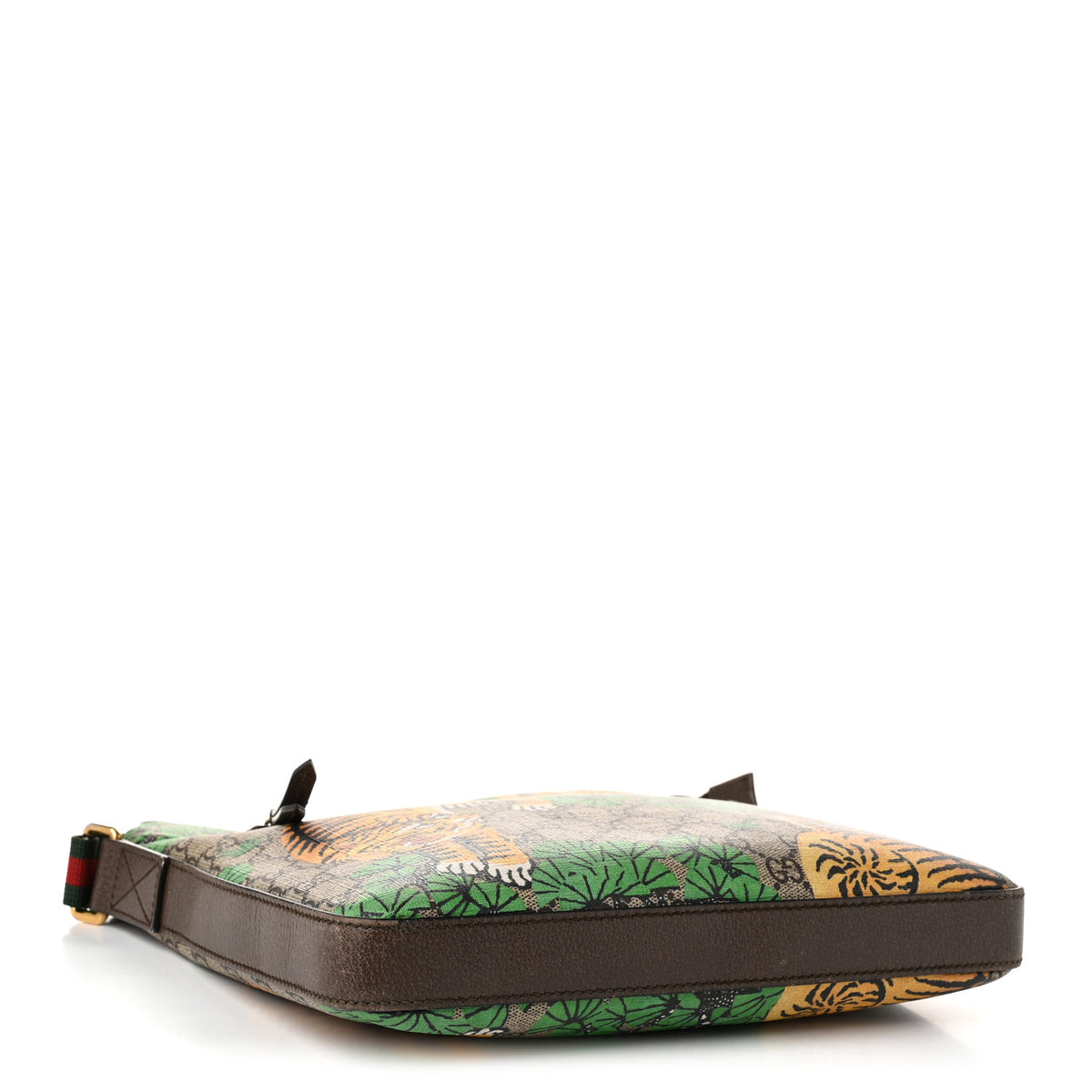 Gucci GG Supreme Monogram Bengal Web Medium Flat Messenger Beige Yard 6 of 19