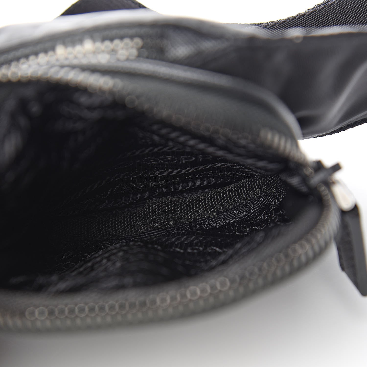 Prada Tessuto Nylon Saffiano Marsupio Triple Pocket Belt Bag Black 9 of 12
