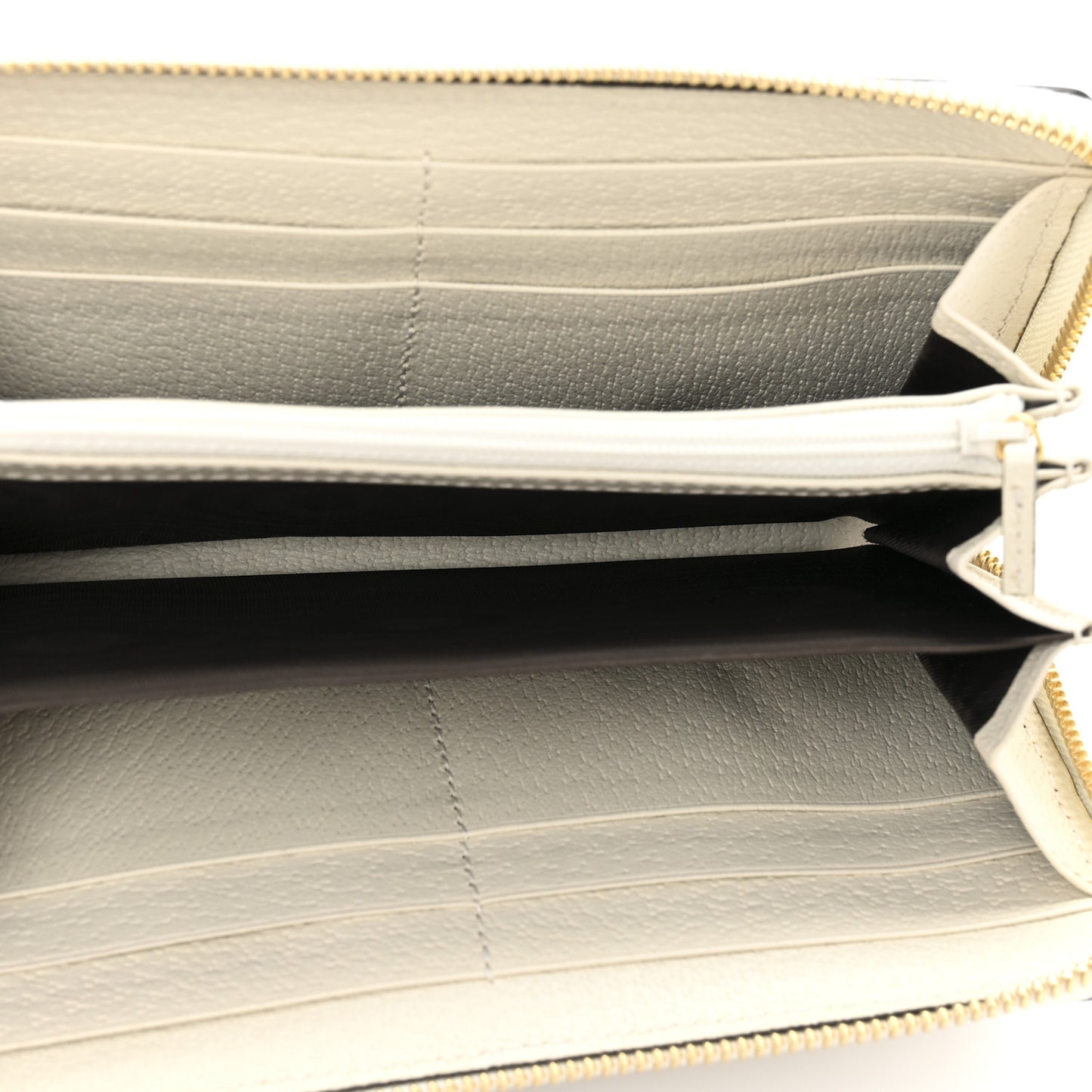 GG Supreme Monogram Flora Ophidia Zip Around Wallet White