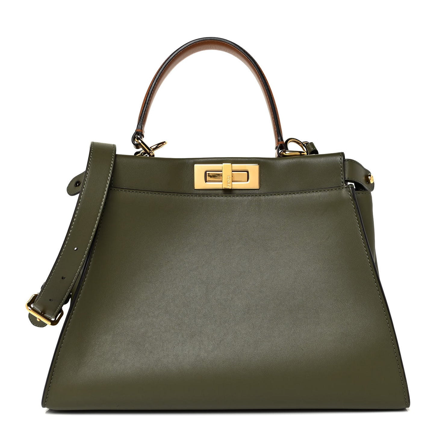 Vitello Seta Light Aura Shiny Nappa Medium Peekaboo I SEE U Satchel Equatore Cuoio