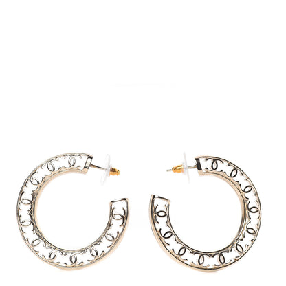 Chanel CC Hoop Earrings Gold 1 of 5