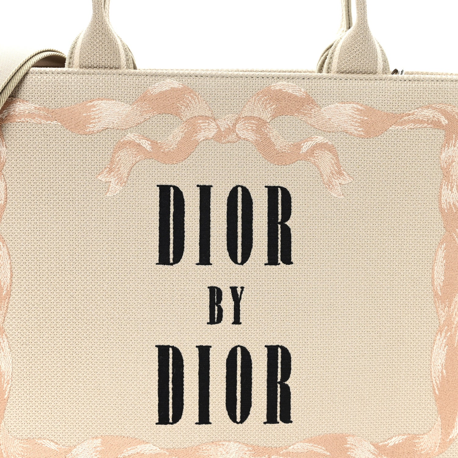 Christian Dior Canvas Embroidered Medium Book Tote With Strap