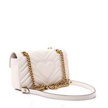 Gucci Calfskin Matelasse Mini GG Marmont Shoulder Bag White 2 of 10