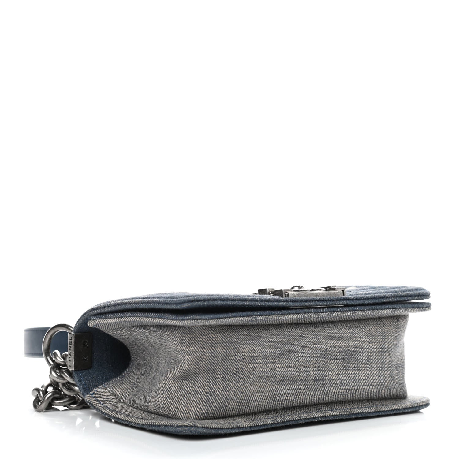 Chanel Denim Chevron Small Boy Flap Light Blue 4 of 9