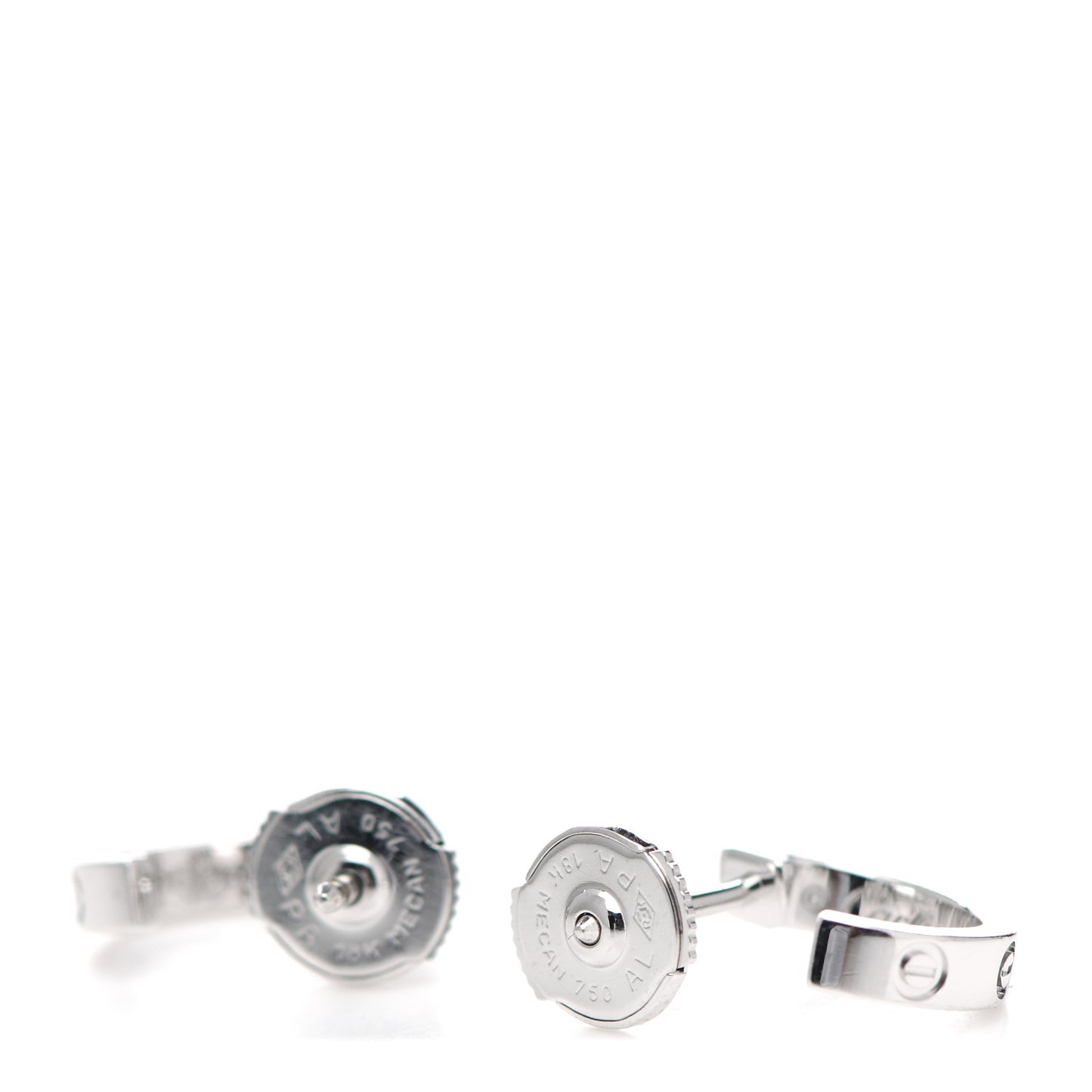 18K White Gold Small LOVE Hoop Earrings