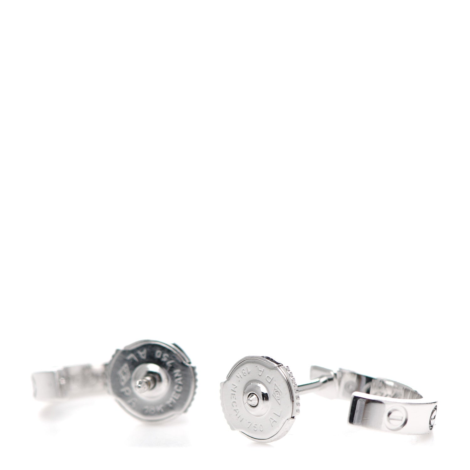 Cartier 18K White Gold Small LOVE Hoop Earrings 3 of 4