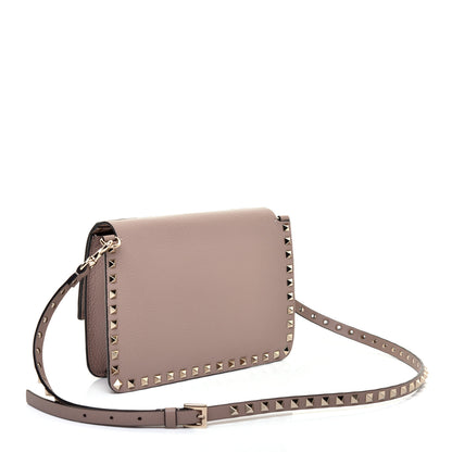 Valentino Garavani Pebbled Calfskin Rockstud Side Slip Crossbody Poudre 3 of 9