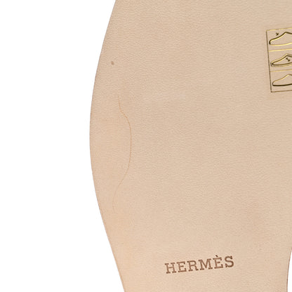 Hermes Box Calfskin Oran Sandals 37 White 9 of 9