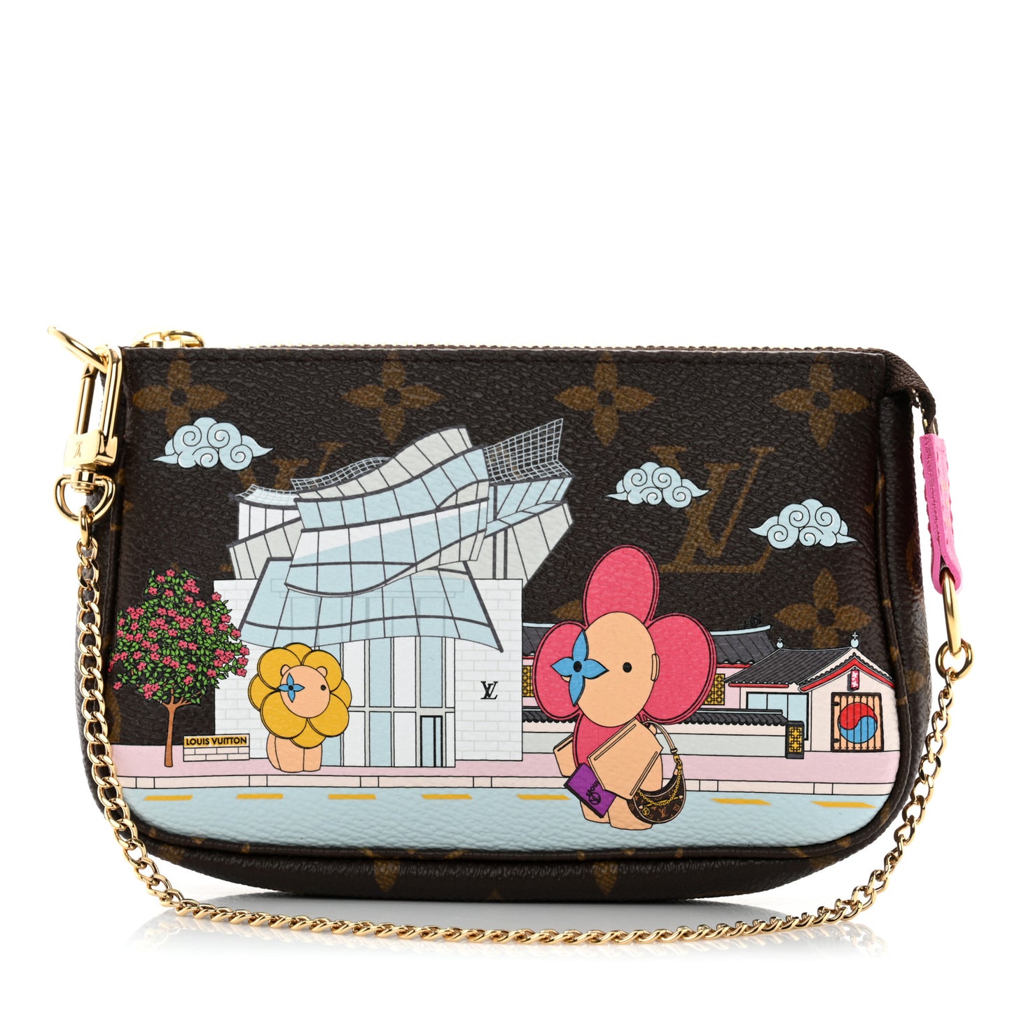 Monogram 2022 Christmas Animation Seoul Mini Pochette Accessories Fuchsia