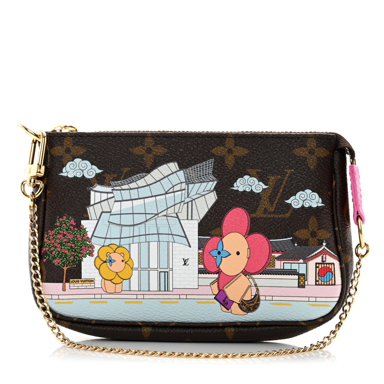 Louis Vuitton Monogram 2022 Christmas Animation Seoul Mini Pochette Accessories Fuchsia 1 of 8