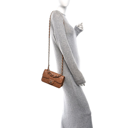 Chanel Shiny Lambskin Quilted Mini Flap Brown 2 of 11
