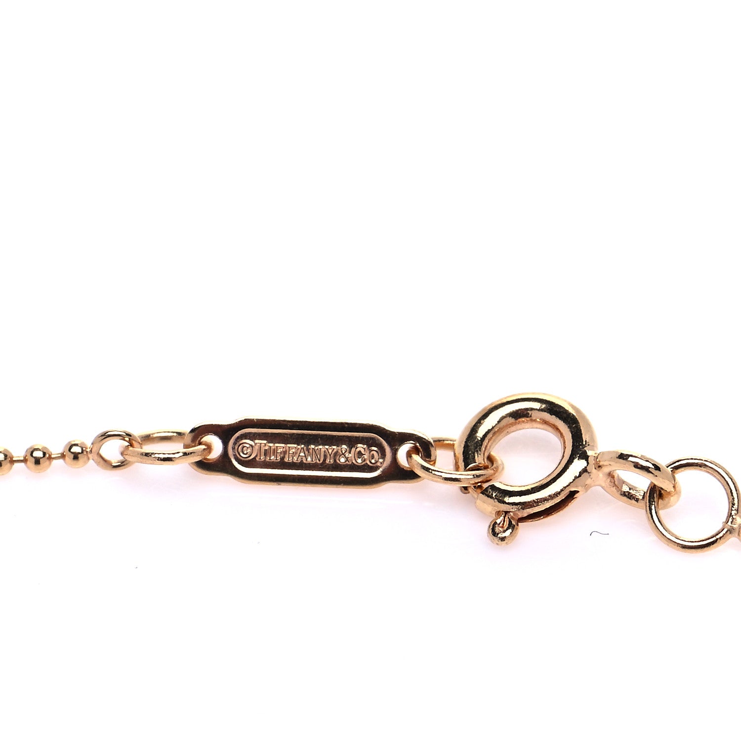 Tiffany 18K Rose Gold Beaded Chain Necklace 4 of 5
