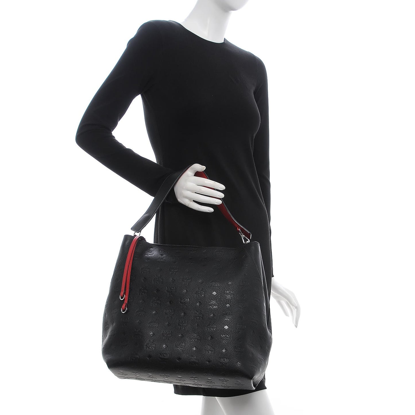 Grained Calfskin Large Klara Hobo Black