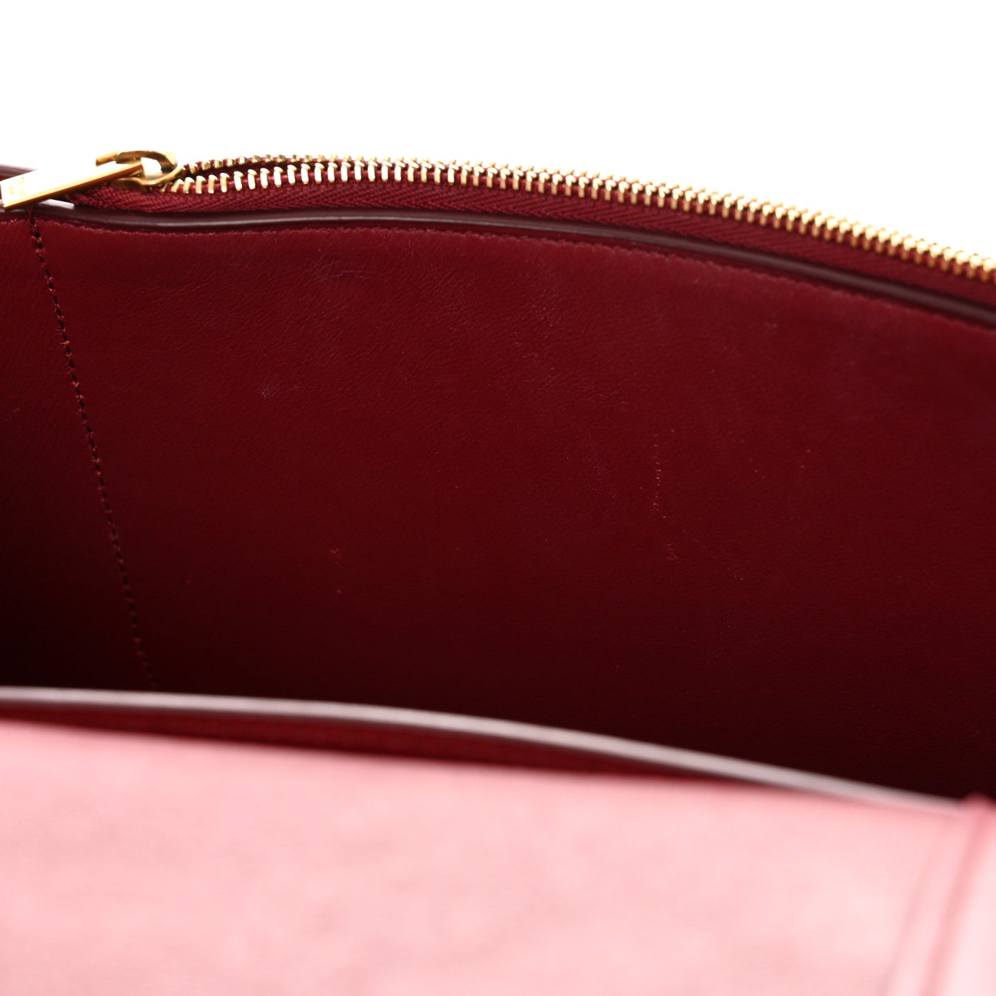 Shiny Smooth Calfskin Medium Frame Shoulder Bag Ruby Nude