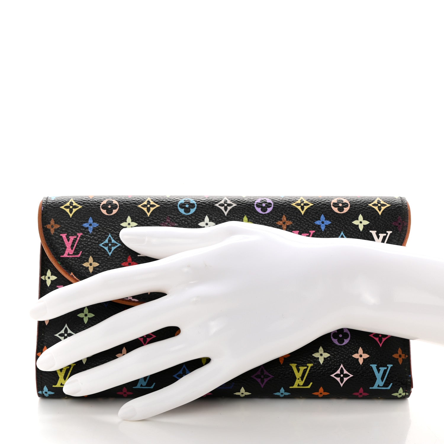 Louis Vuitton Monogram Multicolor Eugenie Wallet Black Grenade 2 of 9