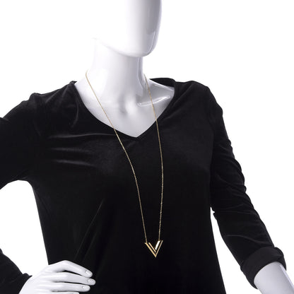 Louis Vuitton Essential V Necklace Gold 2 of 8