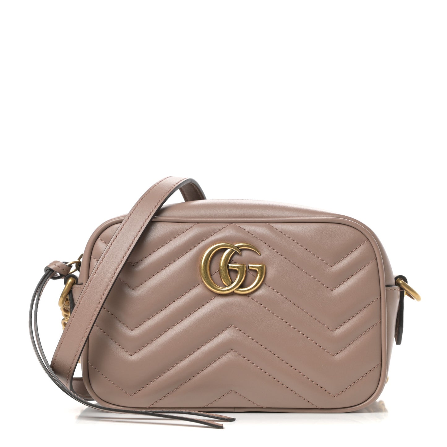 Calfskin Matelasse Mini GG Marmont Chain Shoulder Bag Porcelain Rose