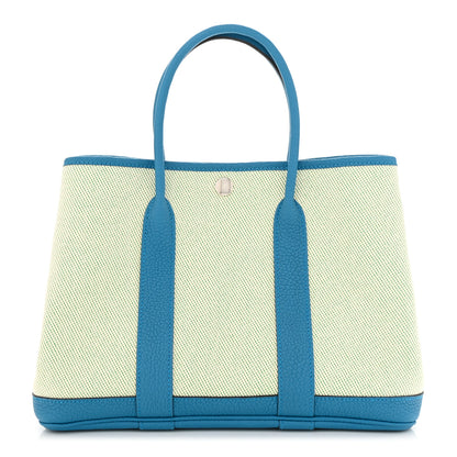Hermes Toile Negonda Verso Garden Party 30 TPM Ecru Bambou Bleu Zanzibar 1 of 10