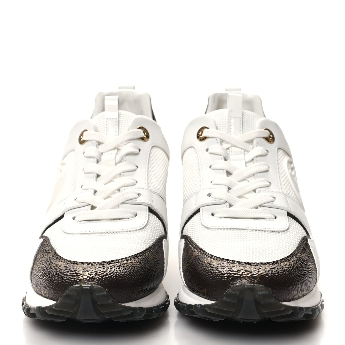 Calfskin Monogram Run Away Sneakers 39 White