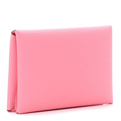 Hermes Epsom Calvi Duo Card Case Rose Confetti 3 of 7