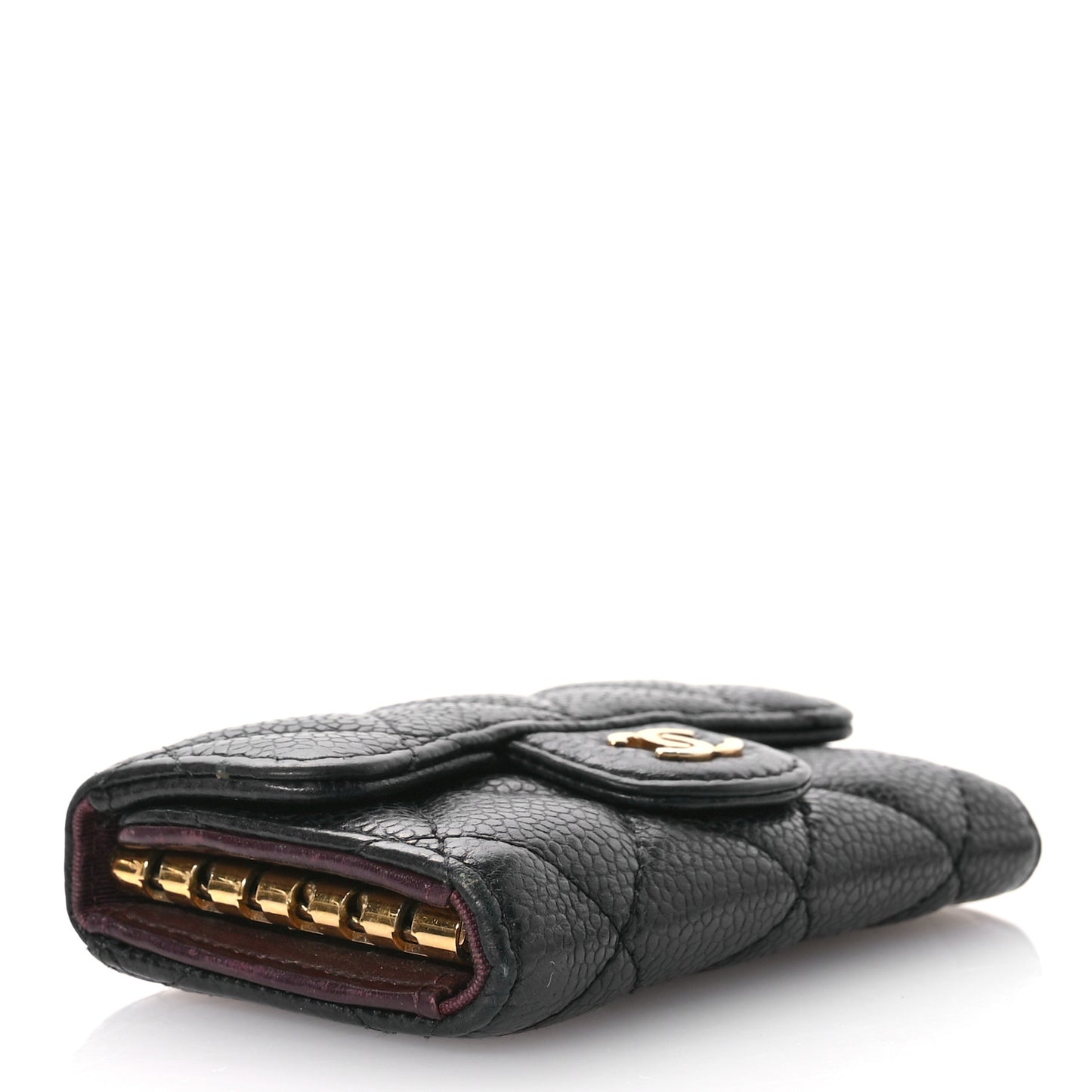 Caviar Quilted 6 Key Holder Black