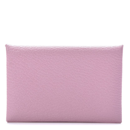 Hermes Chevre Mysore Calvi Card Case Mauve Sylvestre 1 of 8