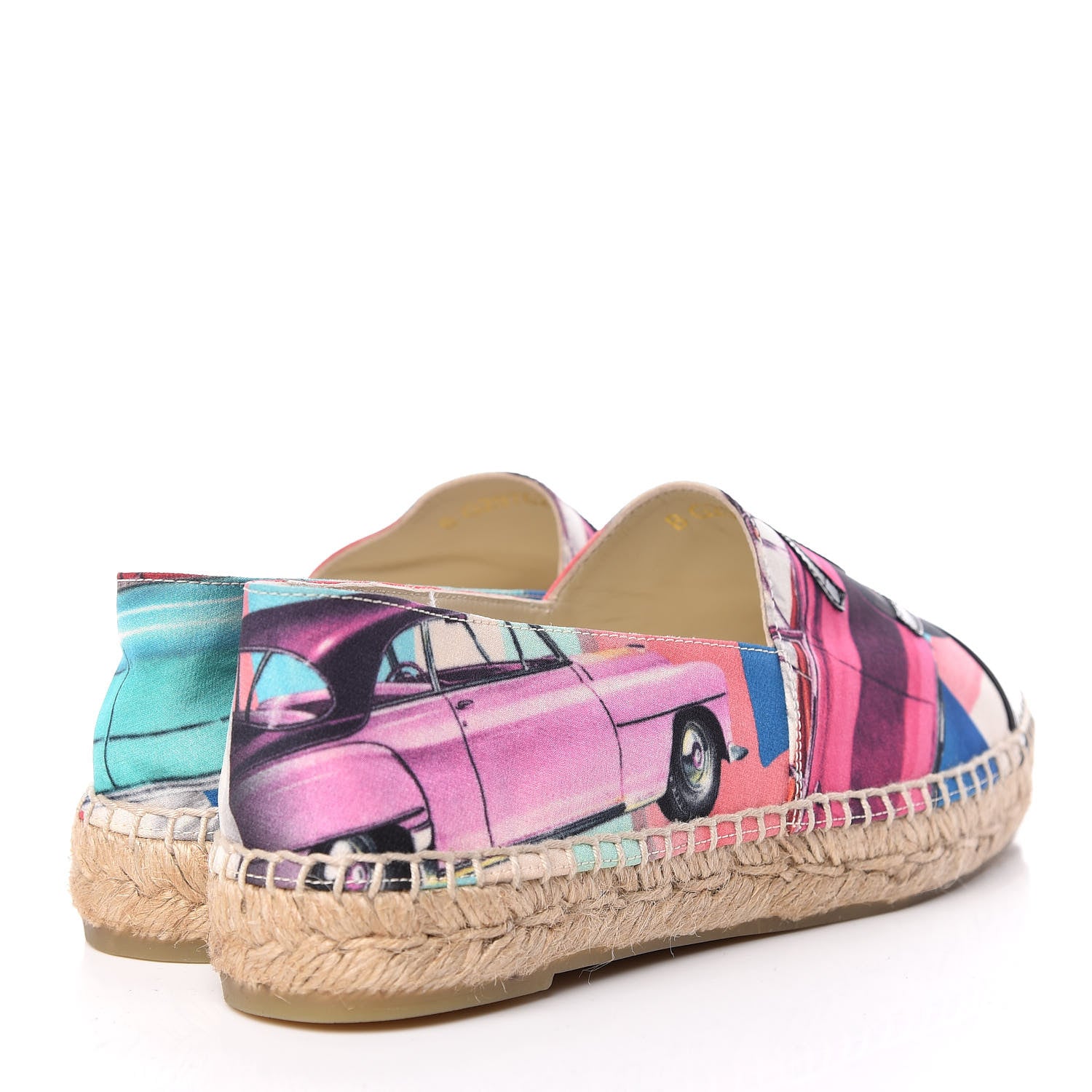 Chanel Crepe Patent CC Espadrilles 37 Multicolor Black 4 of 9