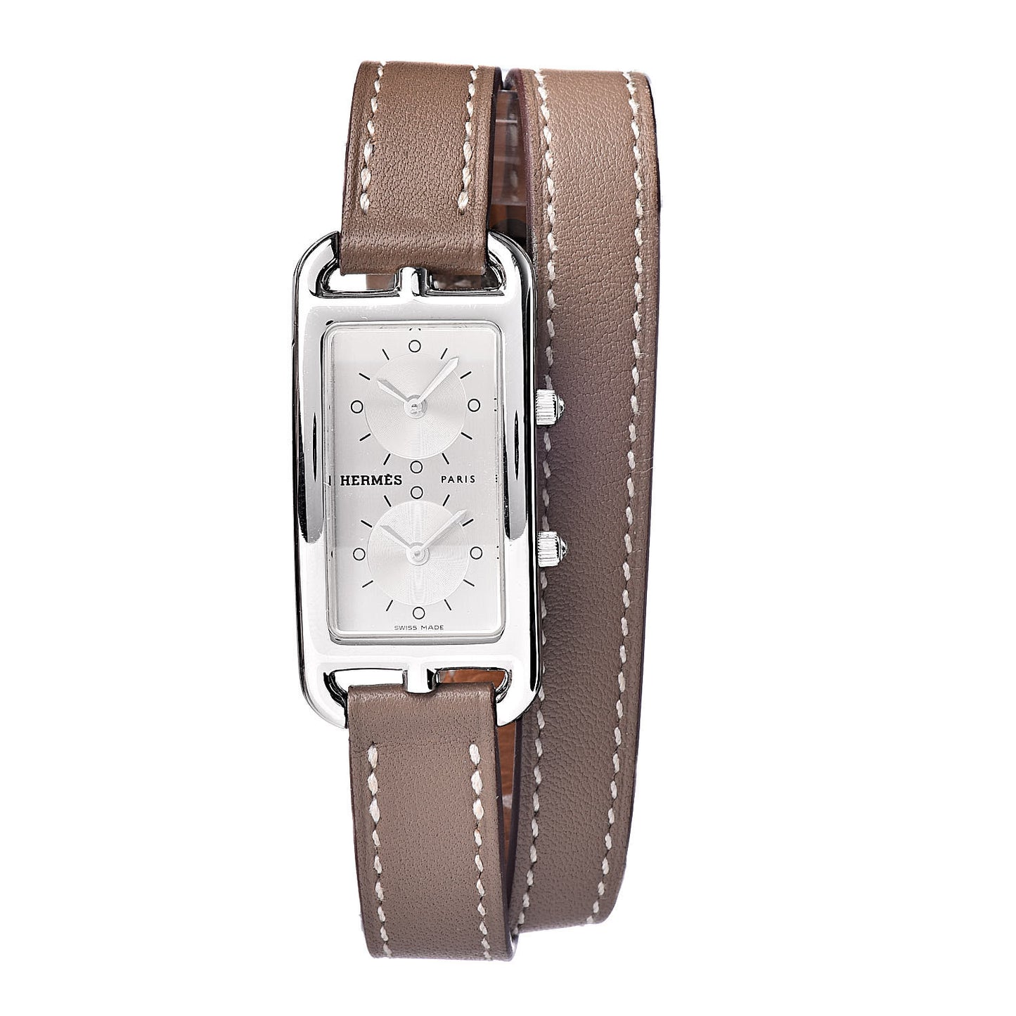 Stainless Steel Swift 20mm Cape Cod Double Tour Deux Zones Quartz Watch Etoupe