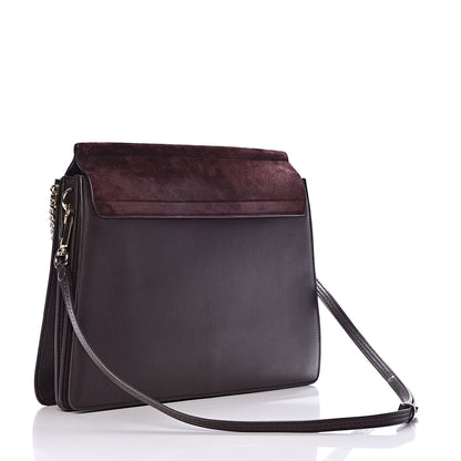 Chloe Calfskin Suede Medium Faye Shoulder Bag Carbon Brown 3 of 10