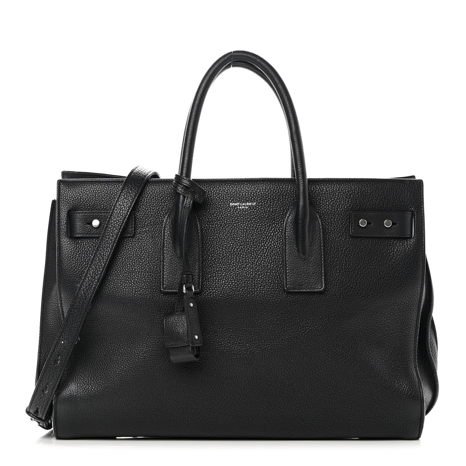 Saint Laurent Grained Calfskin Medium Souple Sac De Jour Black 1 of 25
