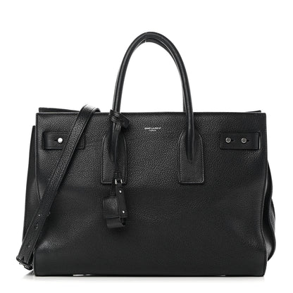 Saint Laurent Grained Calfskin Medium Souple Sac De Jour Black 1 of 25