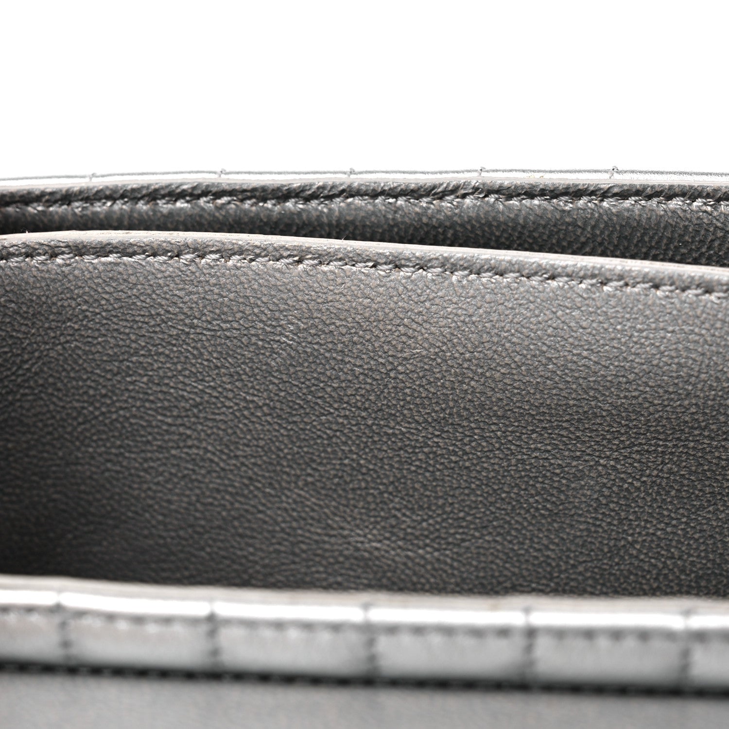 Celine Laminated Calfskin Quilted Medium C Bag Silver 10 of 10