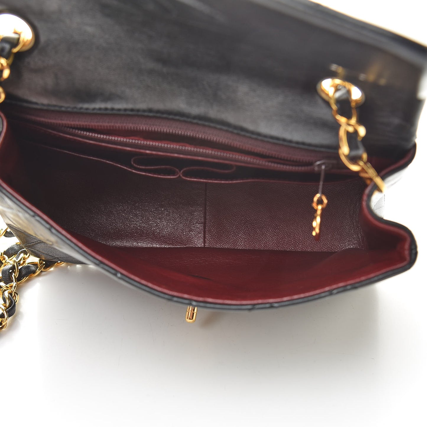 Lambskin Quilted Mini Square Flap Black