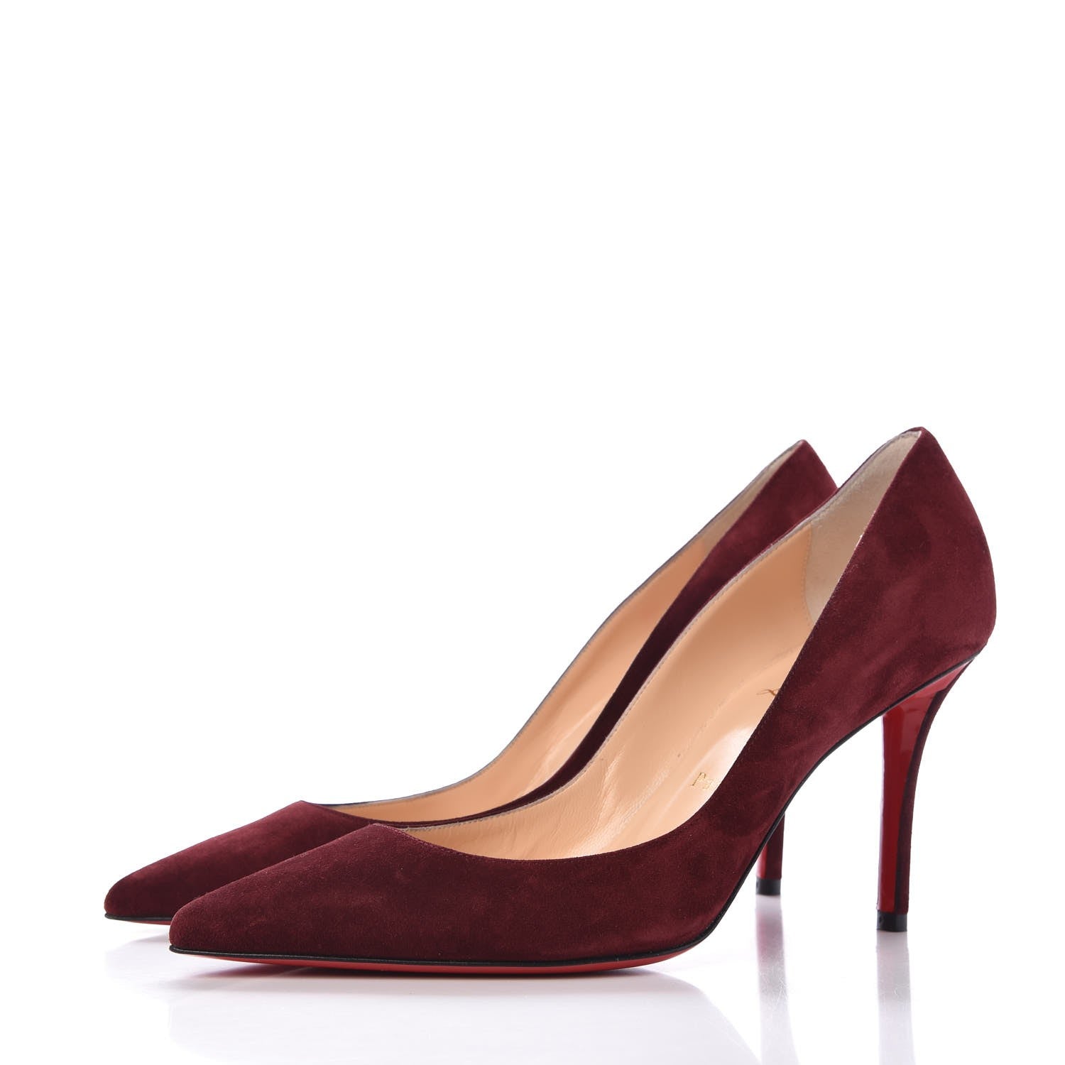 Christian Louboutin Veau Velours Apostrophy 85 Pumps 40 Wine 3 of 8
