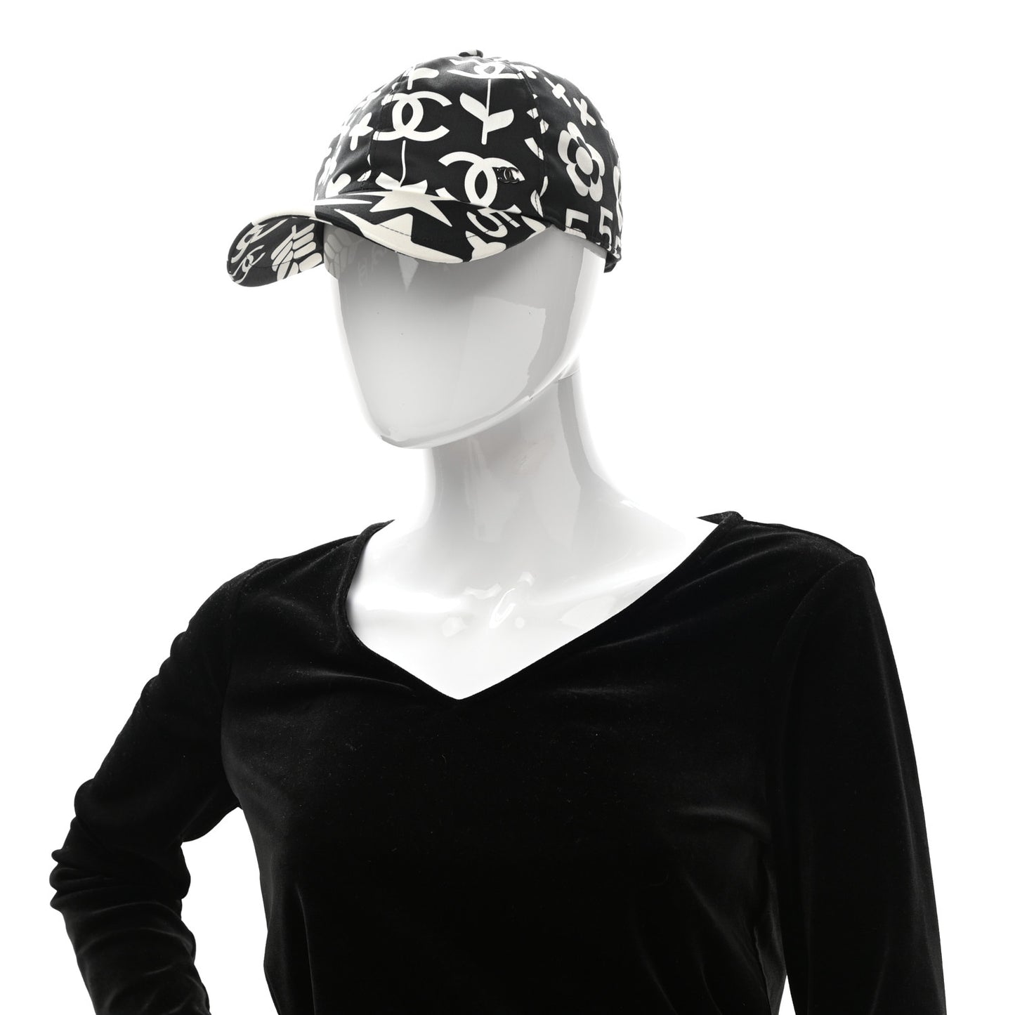 Cotton Cap Hat Black White