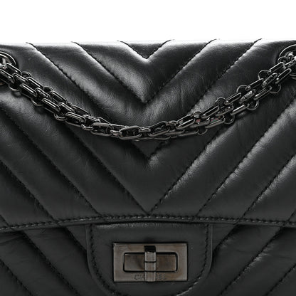 Chanel Aged Calfskin Chevron Quilted 2.55 Reissue Mini Flap So Black 8 of 11
