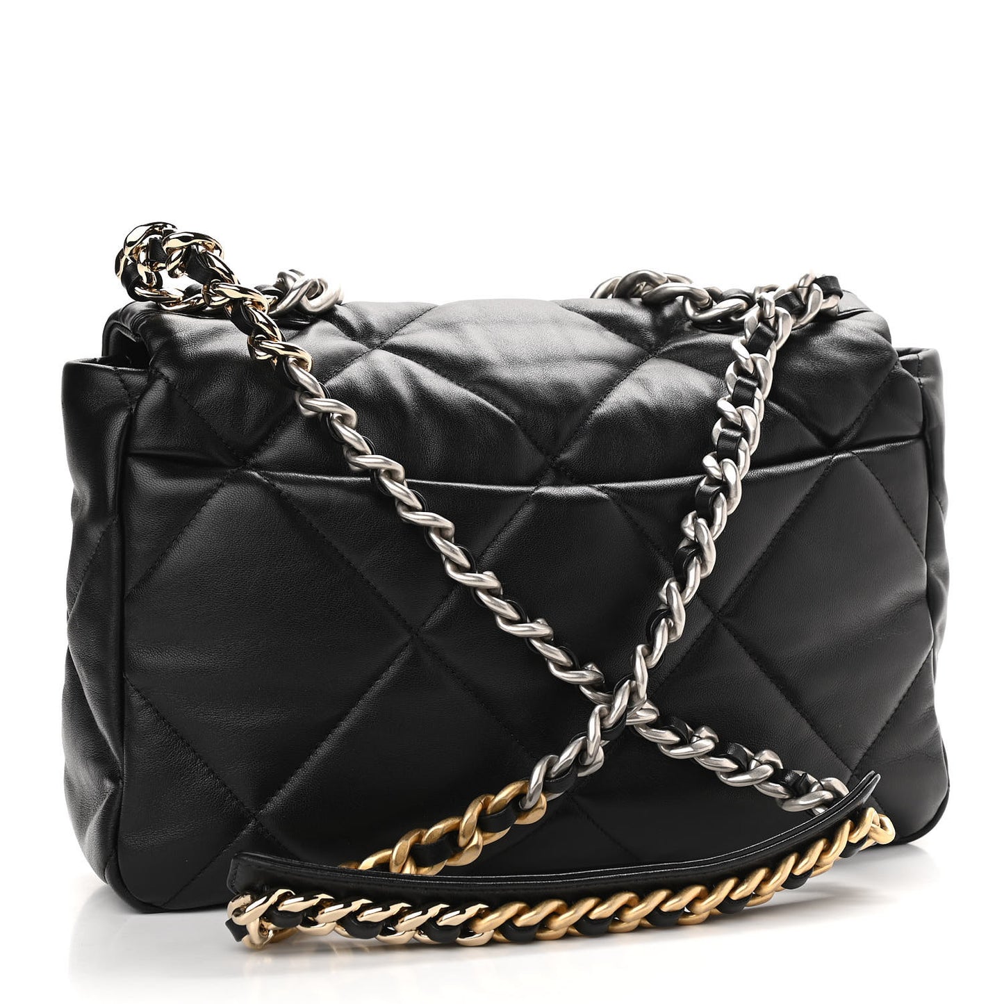 Lambskin Quilted Large Chanel 19 Flap Black
