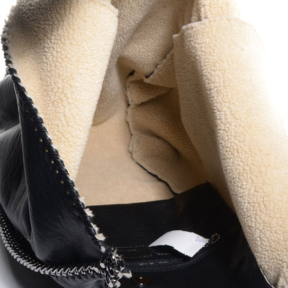 Stella McCartney Faux Leather Shearling Large Chain Link Falabella Black 5 of 9